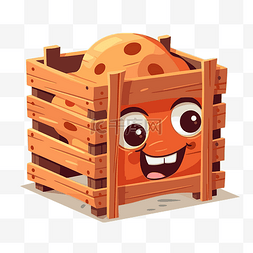 板条箱剪贴画 木板条箱中的橙色