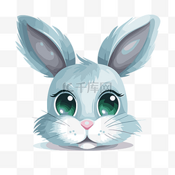 卡通兔子眼睛图片_兔子胡须 向量