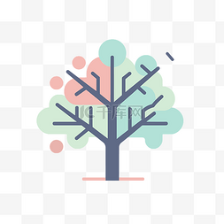 彩色的树图标图片_单树图标设计 向量