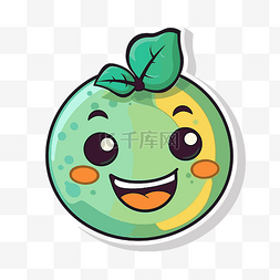 微笑的绿叶柑橘 gif 图标矢量设计 