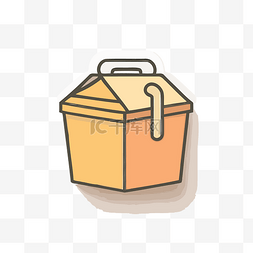 浅棕色背景上的食品容器图标 向