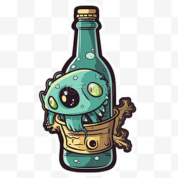 瓶子剪贴画中外星人图标的可爱标