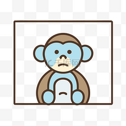 透明图标图片_框架中满脸悲伤的猴子 向量