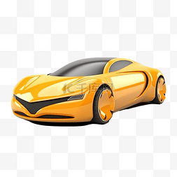 汽车渲染背景图片_黄色的 3d 汽车