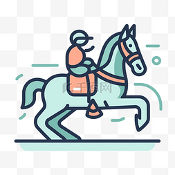 骑马的男子图片_男子骑着马线图标风格 向量