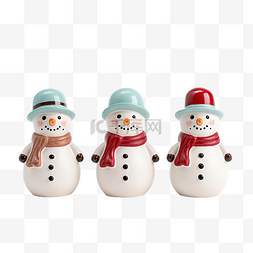 扁平雪人冬季雕像新年和圣诞节节