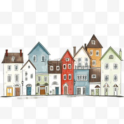 村庄房子元素图片_房子的插图