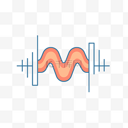 心跳波图片_粉色和橙色的音频波图标 向量