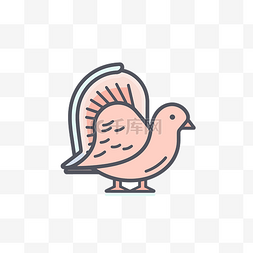 粉红色的鸟画在白色背景上 向量