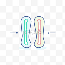 绿色的鞋子图片_一双带有蓝色和绿色线条的鞋子 