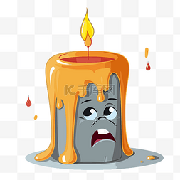 融化的蜡烛剪贴画卡通蜡烛侧面滴