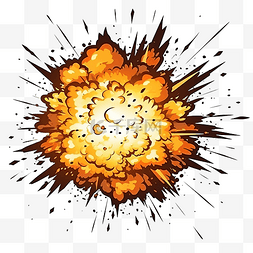 爆炸插画效果漫画书爆炸炸弹和爆