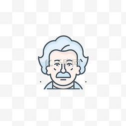 阿尔伯特爱因斯坦的线条图标 向