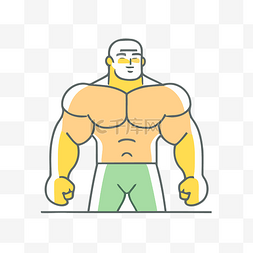 健身男图标图片_肌肉健身人物线图标 向量
