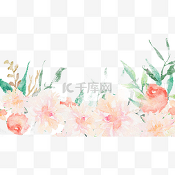 欧式花束图片_油画花卉边框横浅粉色