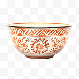 中复古背景图片_白色背景中突显的复古东方陶瓷碗