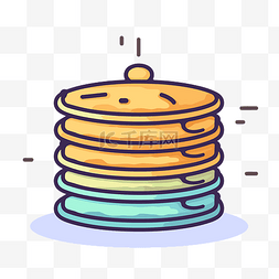 色彩设计插图中的煎饼图标在线 