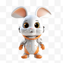 AI生成的兔子3D卡通人物