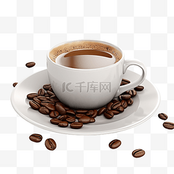 咖啡 3d 插图
