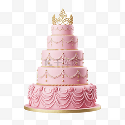粉色水彩蛋糕图片_皇家分层粉色公主蛋糕人工智能生