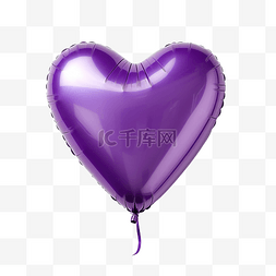 紫粉色气球图片_紫心气球