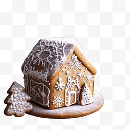 上顶图片_圣诞装饰屋和木桌上不同形状的糖