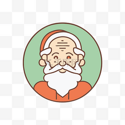 白色背景和红胡子的圣诞老人设计