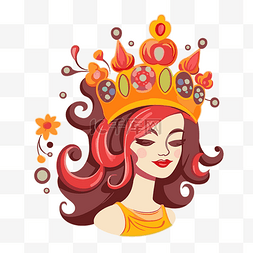 女王皇冠剪贴画 色彩缤纷的公主