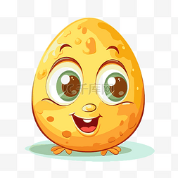 鸡蛋卡通人物图片_鸡蛋剪贴画可爱的卡通黄色鸡蛋人