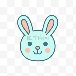 小兔子脸插画 向量