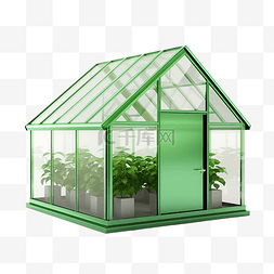 可爱的温室 3d 插图