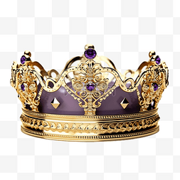 可爱的头饰图片_金色和紫色的皇冠