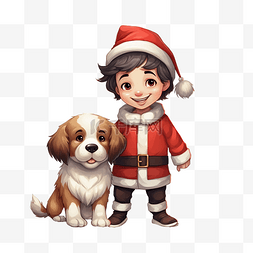 圣诞袜狗图片_可爱的狗，由一个带有圣诞服装插