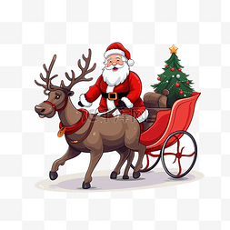 圣诞老人鹿雪人图片_圣诞节背景与圣诞老人乘坐驯鹿雪