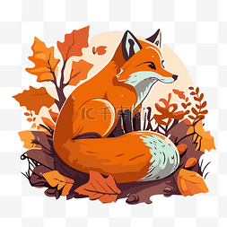 秋天的狐狸图片_秋天的狐狸 向量
