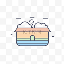 房子和云彩图标 向量