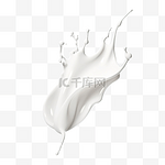 牛奶喷射乳白色飞溅矢量现实液体白色飞溅在孤立的背景 3D 插图