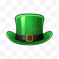爱尔兰人图片_圣帕特里克节象征的绿帽子贴纸