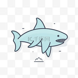 小蓝鲨图标 向量