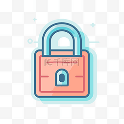 锁定用户图片_蓝色和粉色的锁定图标 向量