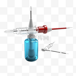 按钮仿古图片_疫苗接种注射医疗 3d 插图