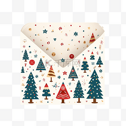 圣诞节人物图片_圣诞快乐卡矢量图和白色信封