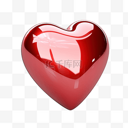 喜庆热情图片_代表爱情和浪漫的 3D 光泽心形插