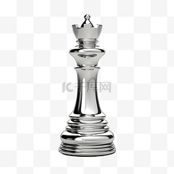 智力游戏图片_银色陶瓷国际象棋皇后 3d 渲染