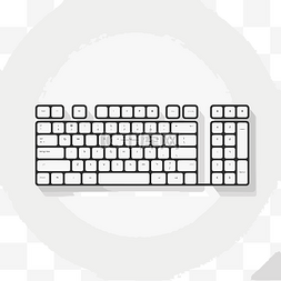 灰色背景中黑色和白色的电脑键盘