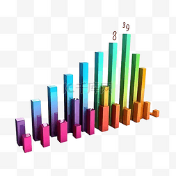 反射的箭头图片_3d 条形图增长和向上箭头