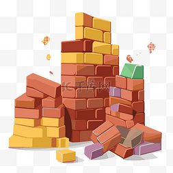 砖块剪贴画 建筑砖块 插图 向量