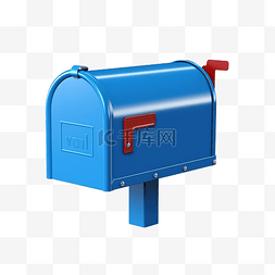 蓝色的与图片_3d 渲染蓝色邮箱与隔离邮件