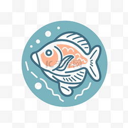 鱼在水中绕圈游动的插图 向量