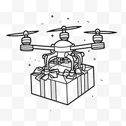 智能送货图片_智能送货直升机在天空中带着包裹